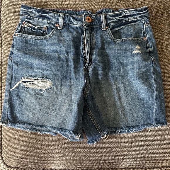 Edgely Blue Jean Shorts Relaxed Fit Distressed - Picture 1 of 6
